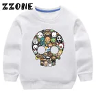 Детские толстовки с капюшоном KYT016, Детские забавные свитшоты с черепом из фильма ужасы, детский хлопковый пуловер, топы для девочек и мальчиков, осенняя одежда