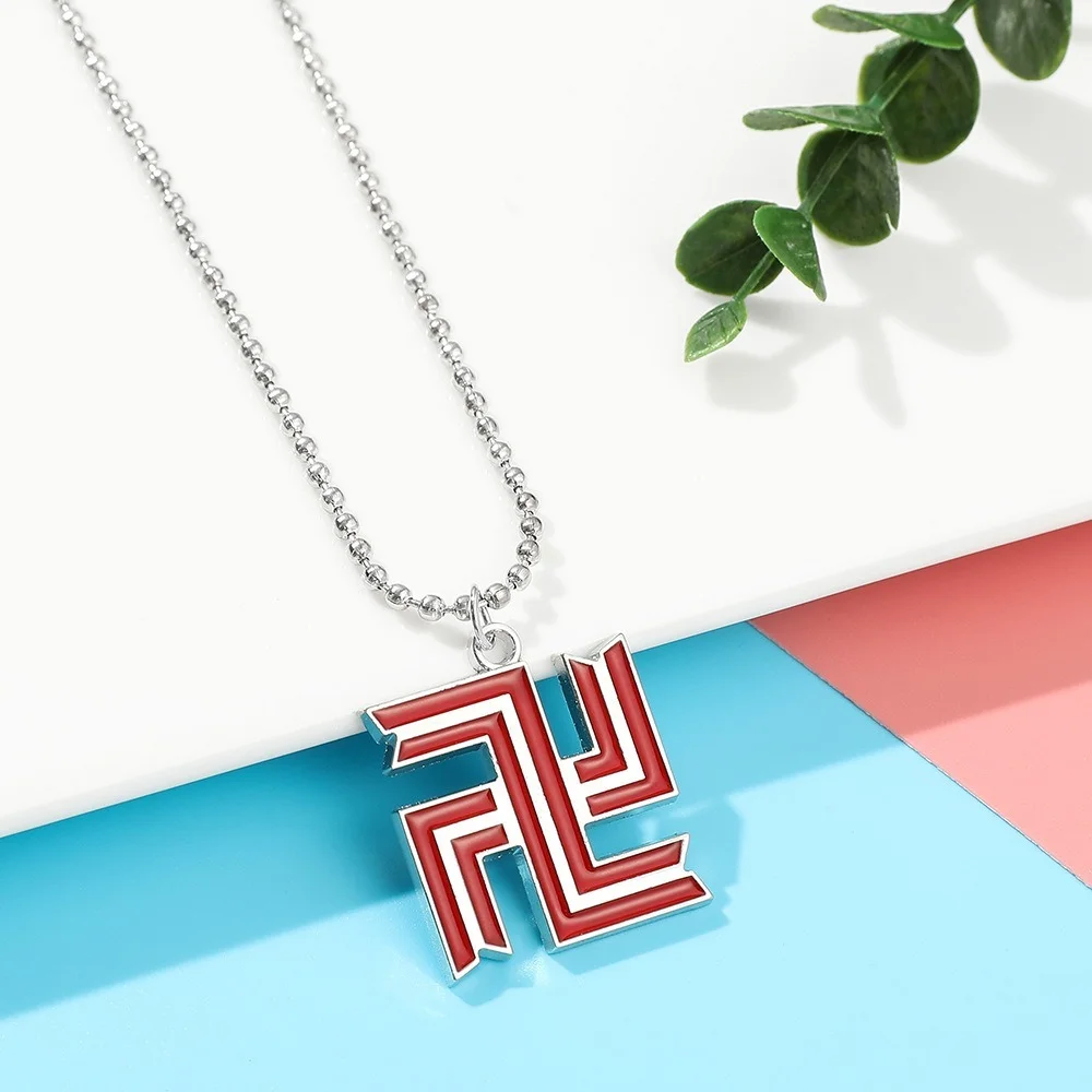 

Swastika Pendant Necklace for Women Tokyo Revengers Japanese Anime Accessories Manga Jewelry Men‘s Neck Chains Gift Wholesale