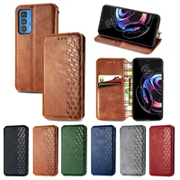 for moto g8 g9 plus g30 g50 g60s g stylus power 2021 g 5g e40 leather wallet card slot magnetic flip case chequered cover