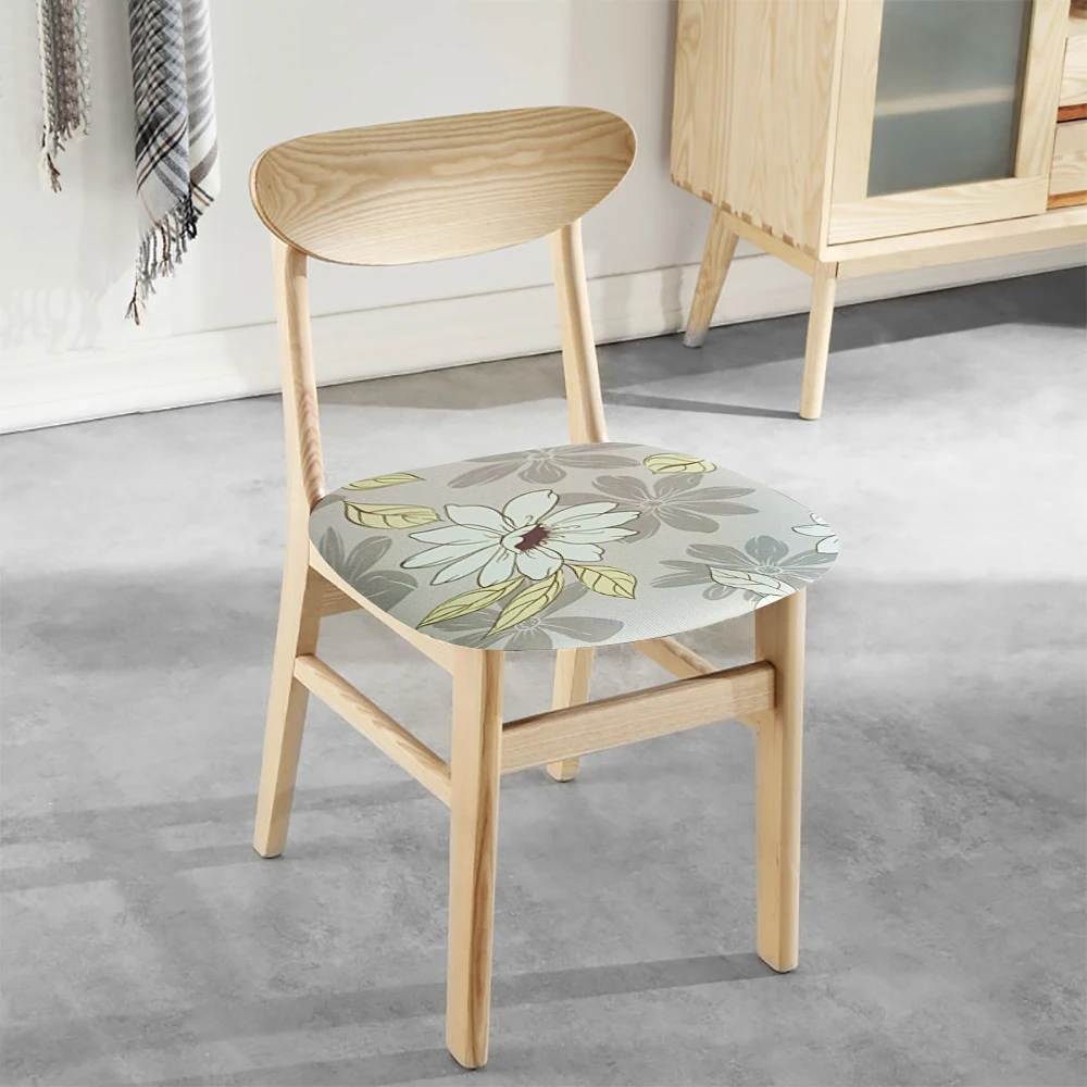 Напечатанный кухонный эластичный чехол для обеденного стула жаккардовый