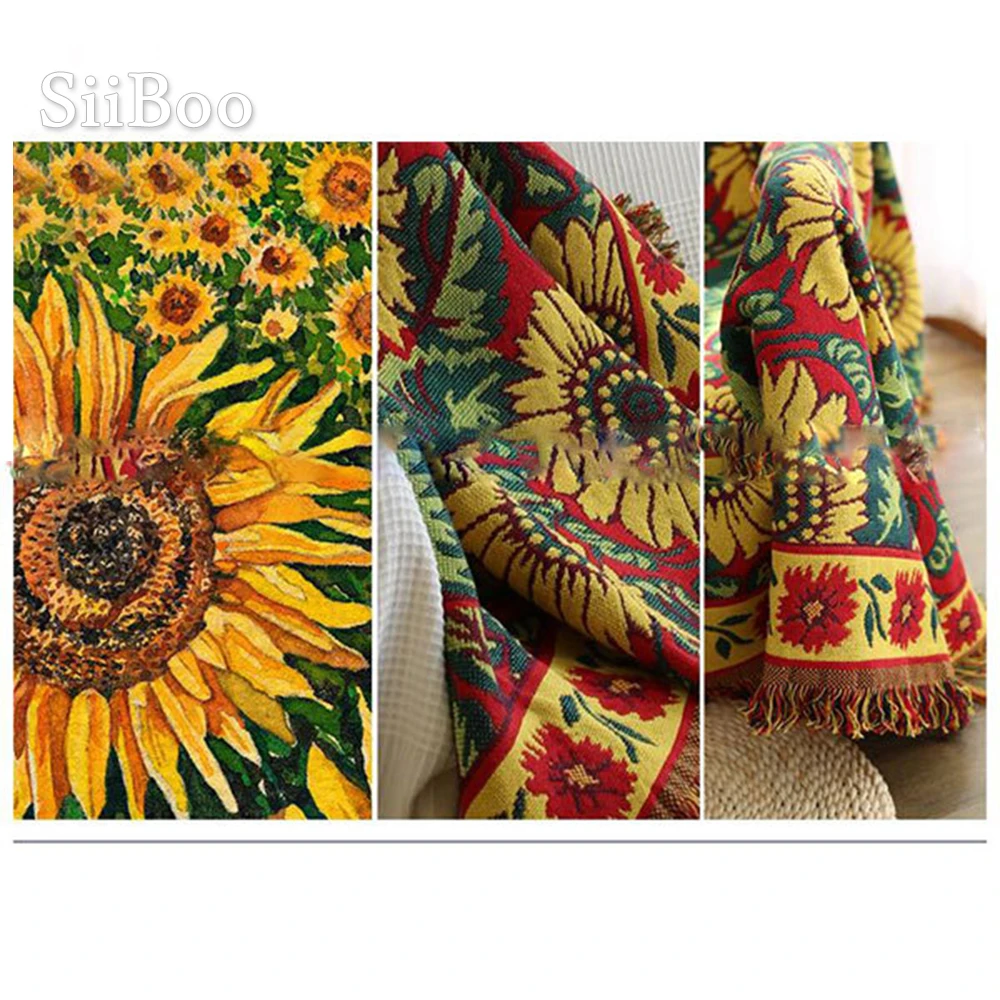 Чехол для дивана из 100% хлопка с подсолнухами жаккардовое покрывало дивана/стула