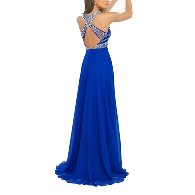 Платье 2019 Лето Макси платье Mesh Blue Lace сексуальное длинное Женщины Спинки женские