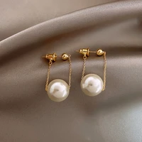 simple elegant small pearl pendant earrings for woman fashion jewelry party ladies unusual dangle earrings accessories