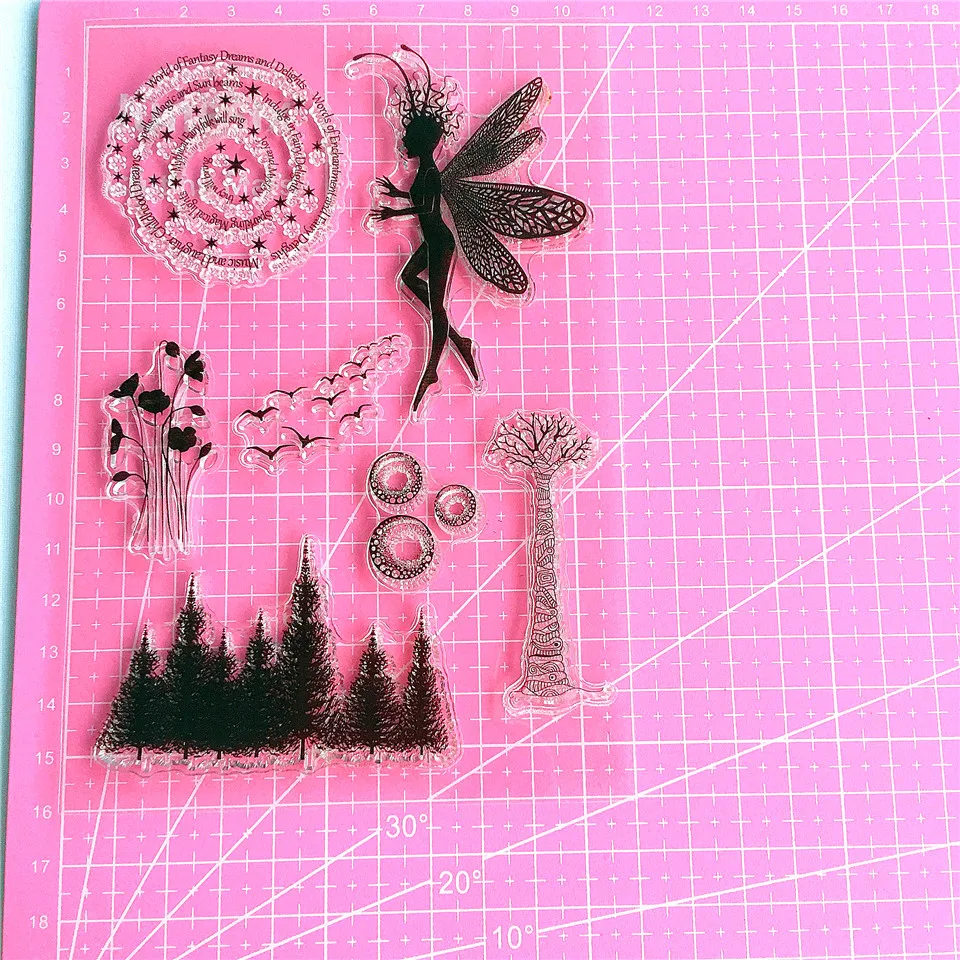 11*16 Mid-Night Fairy Clear Stamp Transparent Silicone Seal for DIY Scrapbooking Card Making Photo Album Decoration Craft Stamp