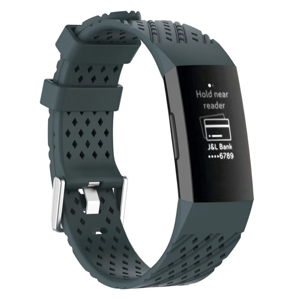 Браслет ремешок для fitbit модный спортивный дышащий силиконовый браслет ремешок для Fitbit Charge 3 Прямая поставка