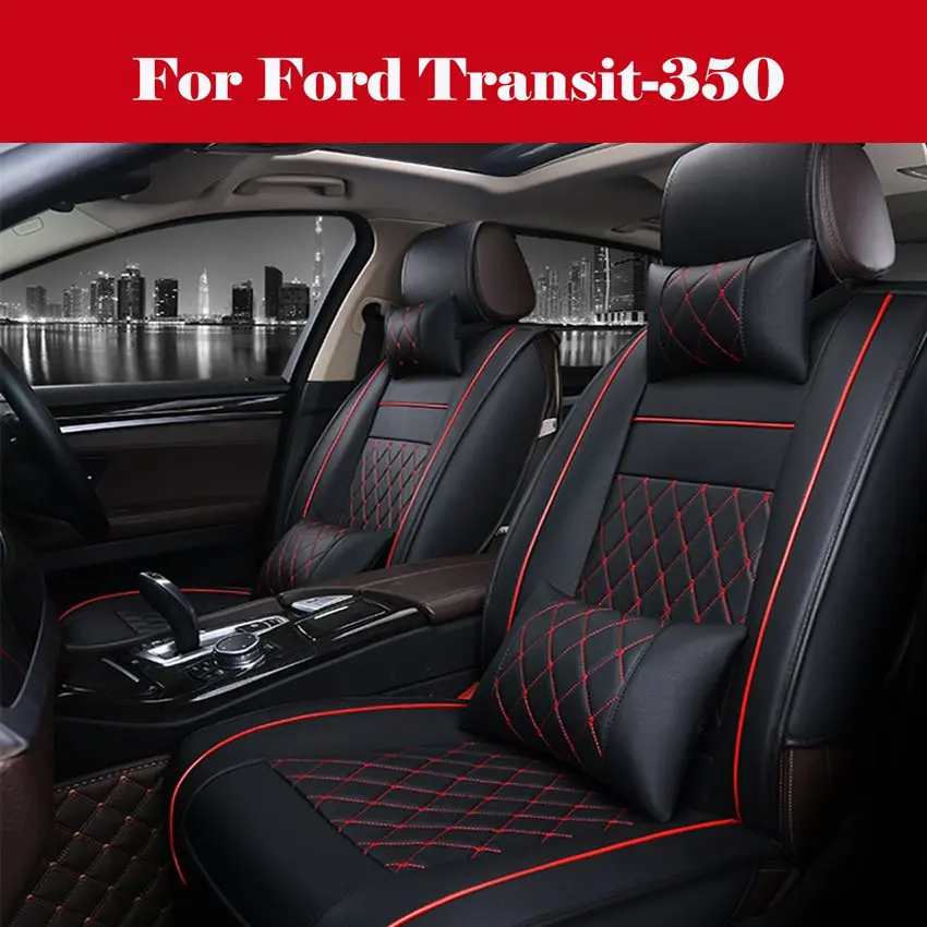 

high quality Full Set Luxury Leather 5-Seats Car Seat Cover Cushions For Interior Accessories For Ford Transit-350