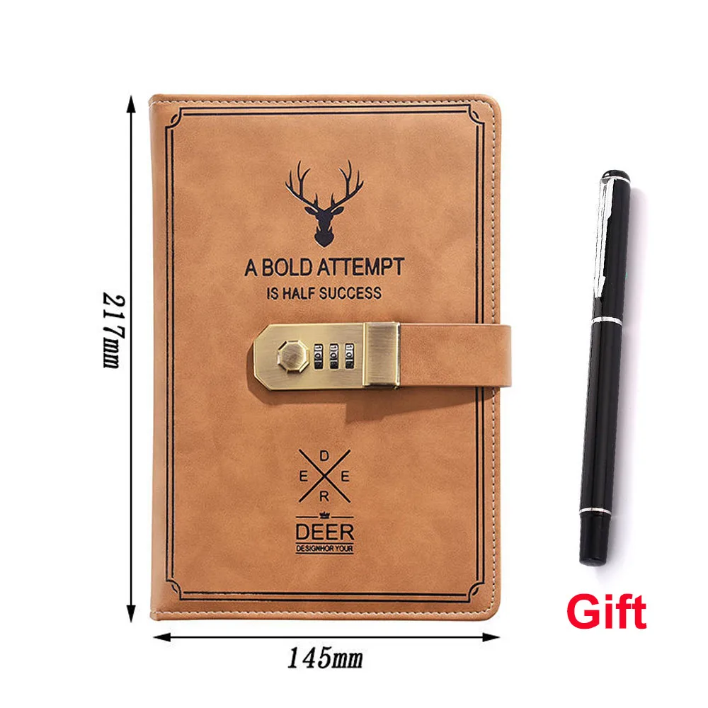 200 страниц A5 пароль бумага для ноутбука запираемый портативный из искусственной