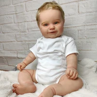 50/60CM Reborn Maddie in Green Eyes Blonde Hair Boy Doll Soft Cuddly Body Lifelike Baby Doll Paint with Genesis Paint Visible