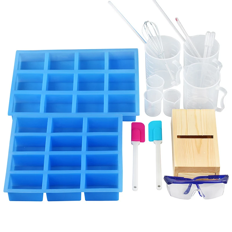 

Professionals Soap Making Set Tools with Planer Wood Box and 12-Cavity Silicone Soap Mould