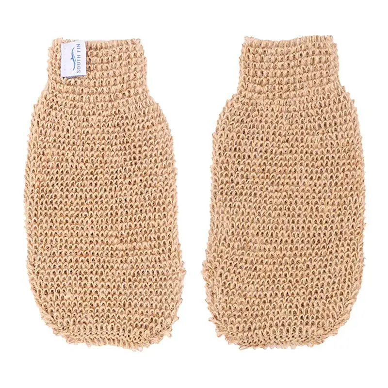 

2pcs Ramie Jute Bath Glove Body Scrub Gloves Bath Shower Sauna Scrubber Gloves