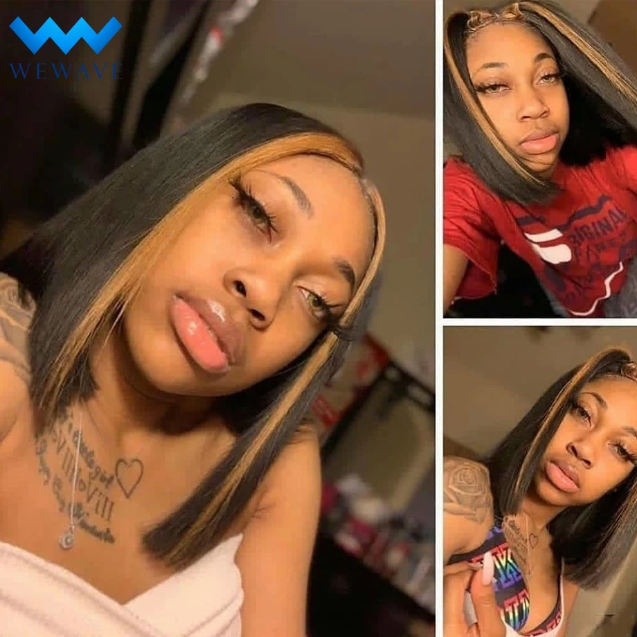 Парик Боб парики из человеческих волос на сетке спереди для чернокожих женщин