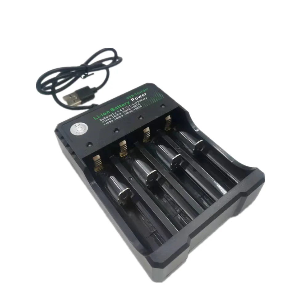 

USB 18650 Battery Charger Black 4 Slots AC 110V 220V Dual For 18650 Charging 3.7V Rechargeable Lithium Battery