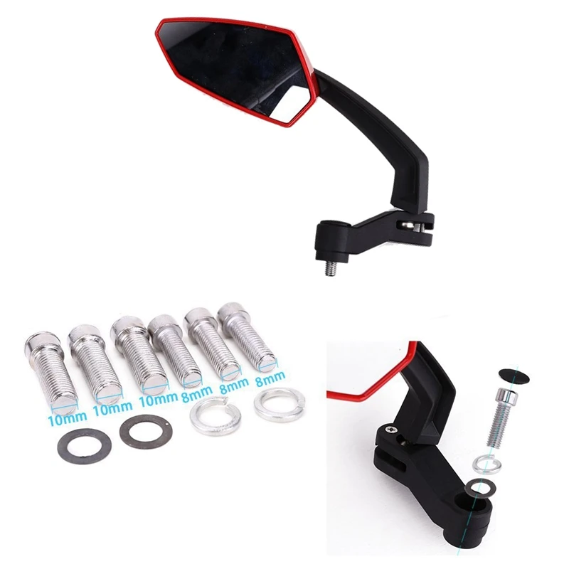 Пара зеркал заднего вида для мотоцикла скутер зеркальные винты 8 мм 10 M8 M10 цвет