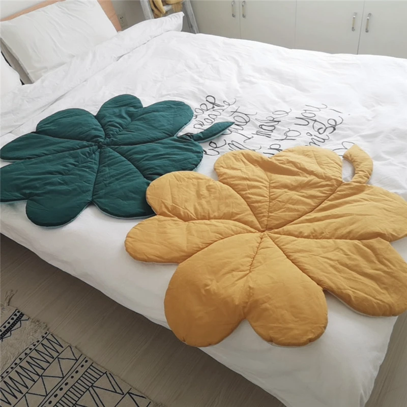 

Clover Leaf Floor Carpet Baby Floor Play Mat Cotton Crawling Safety Activity Mat Gym Blanket Kids Room Decor