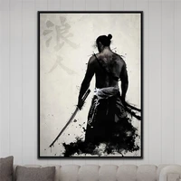 japanese samurai canvas painting modern posters and prints quadros abstract wall art picture for living room home decor