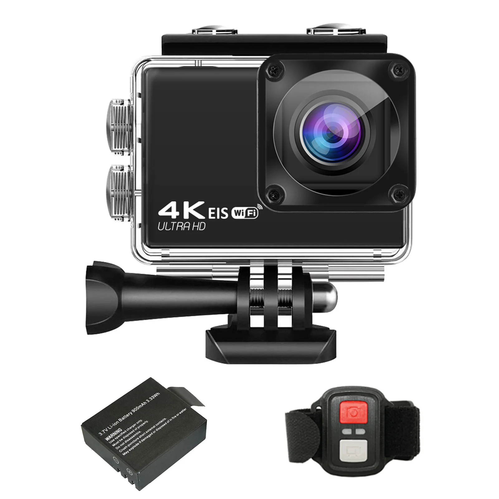 

4K/30FPS Action Camera 24MP Ultra HD Sports Action Camera 2.4G Wireless Remote Control WiFi DV Camcorder Waterproof Case Camera