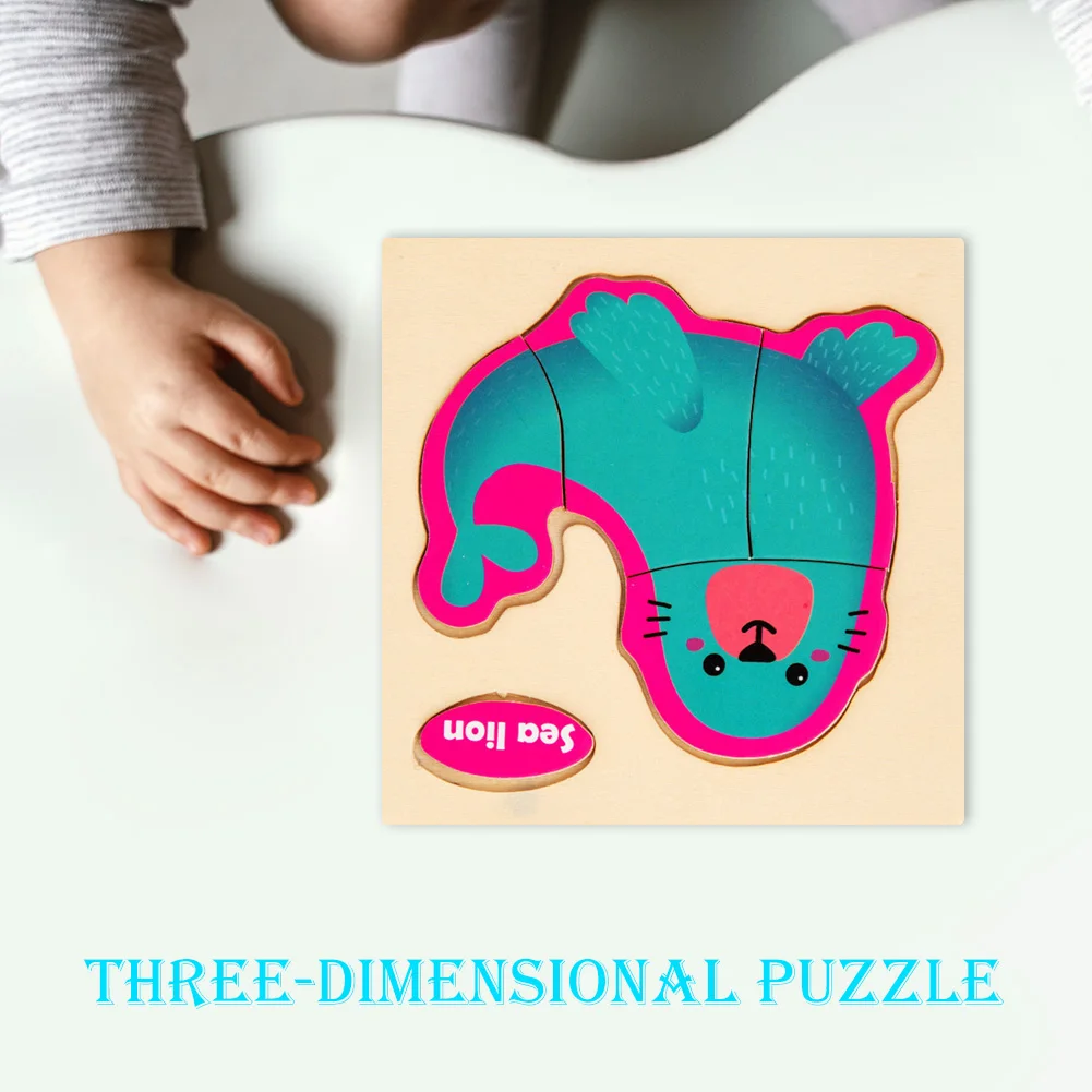 

3D Cartoon Animal Puzzle Early Educational Jigsaw Toys Kid Tangram Shaped Wooden for Children Early Learning Supplies