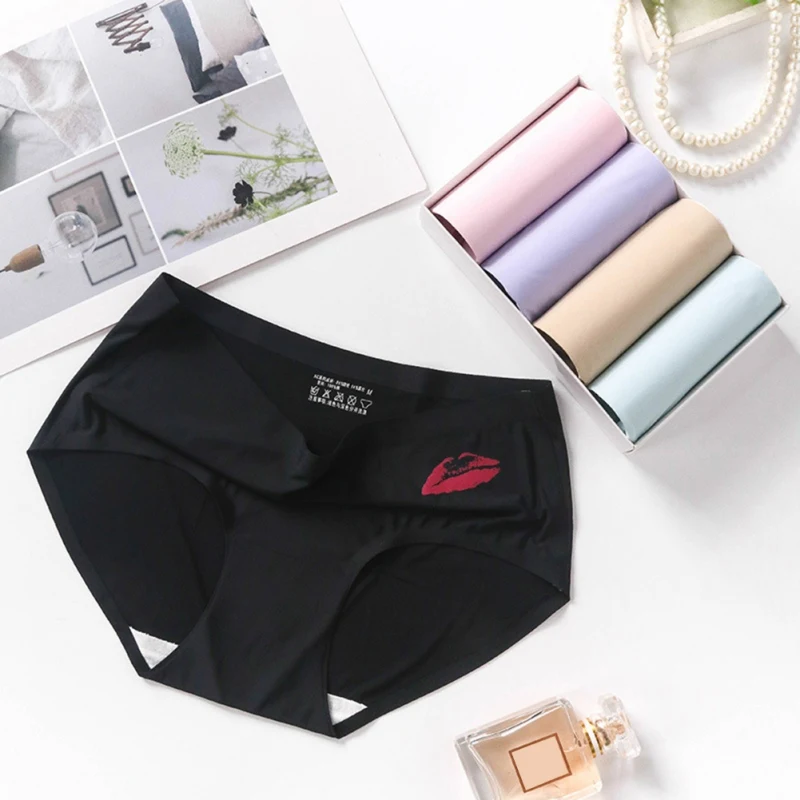 Женское Бесшовное нижнее белье сексуальные дышащие трусики из ледяного шелка с