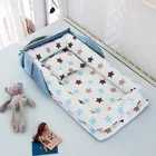 Хлопковая Колыбель для младенцев, корзина для новорожденных, детская портативная кровать, детское гнездо для мальчиков и девочек, детская кроватка для путешествий