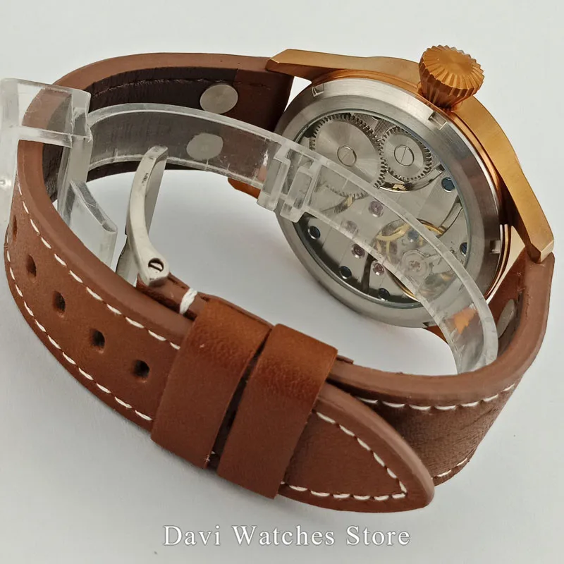 Мужские наручные часы с черным циферблатом и сапфировым стеклом 43 мм|Мужские