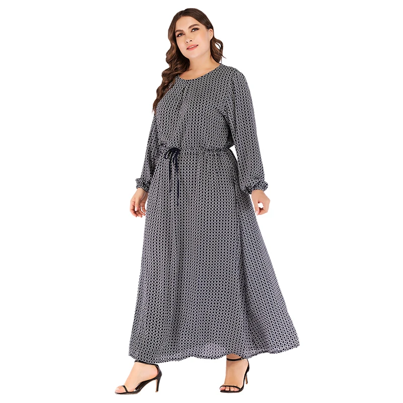 Новейшее мусульманское платье Дубай Турция большие размеры женская исламская с