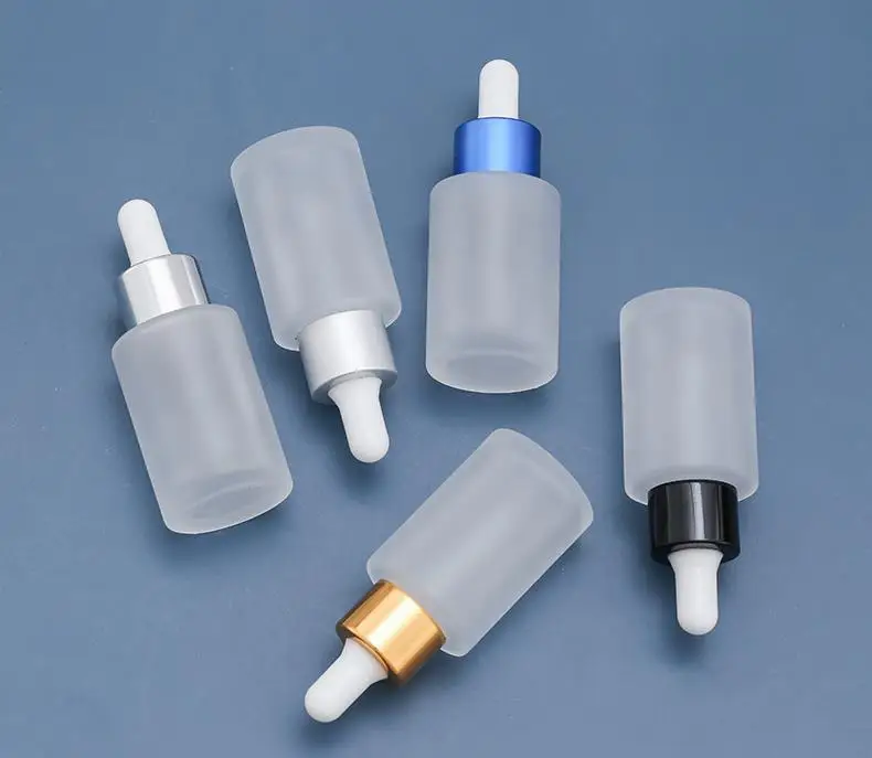 

30ml Small Empty Frosted Glass Dropper Bottles Refillable Bottle With Metal Screw Mouth For Essential Oil liquid SN227