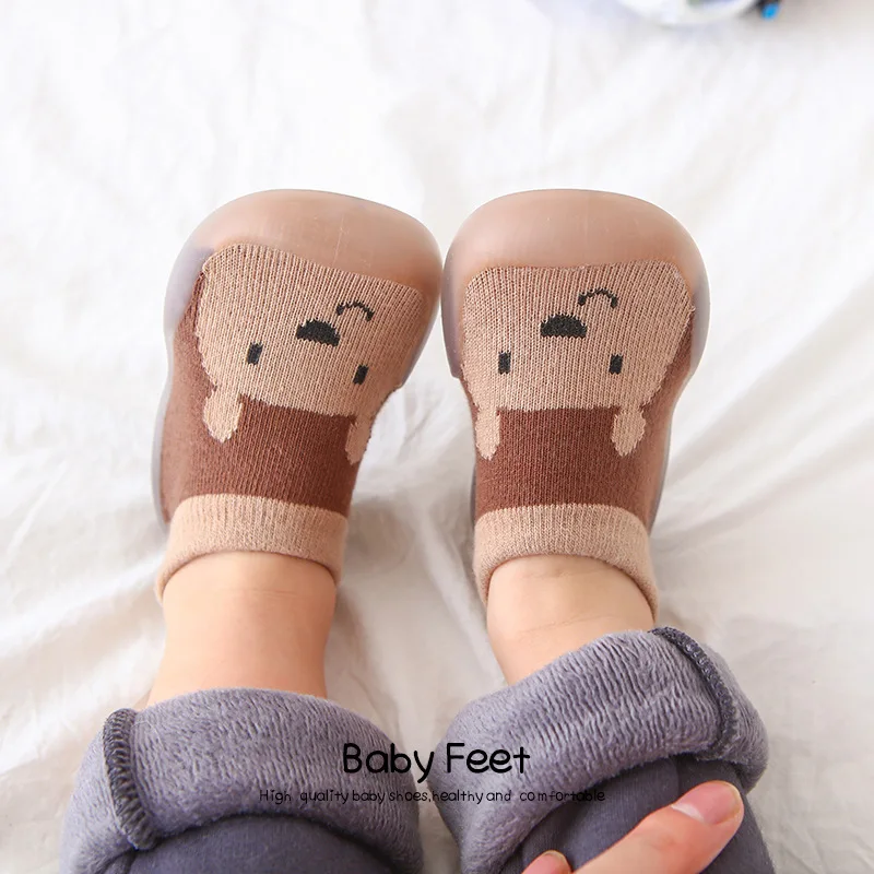 

Baby Sock Shoes Anti-slip Spring Autumn Cartoon Animal Breathable Shoes Baby Girl Baby Boy Soft TPE Sole Baby Boy Casual Shoes