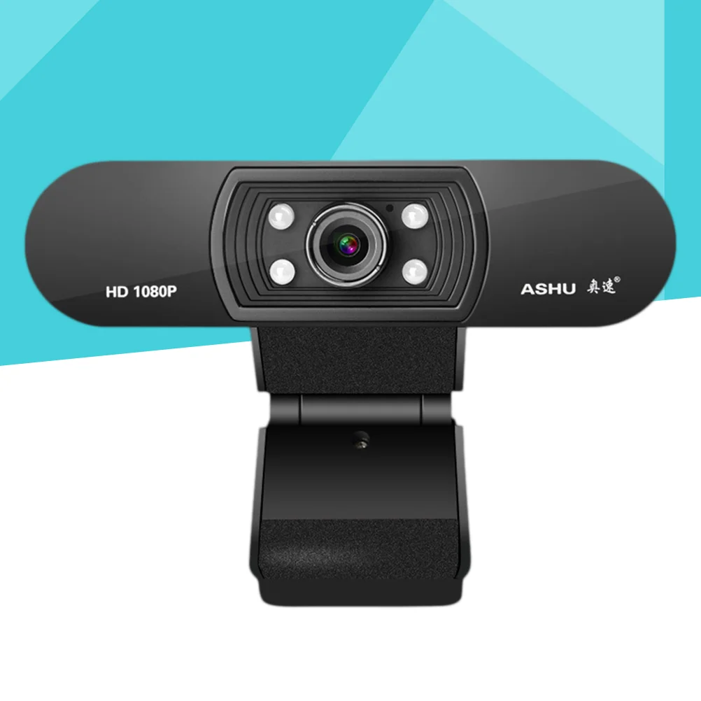 

Веб-камера с USB высокой четкости 1080P, веб-камера с микрофоном, клипсой для Skype, компьютера, ПК, ноутбука, камера (черная)