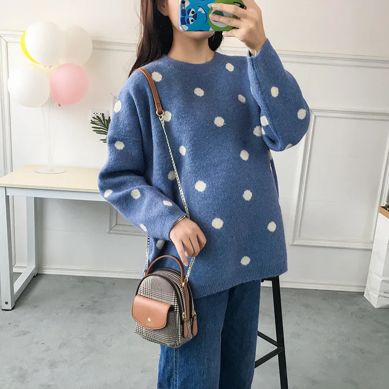 Новые свитера для беременных женщин топы трикотажные рукава милый топ модный и