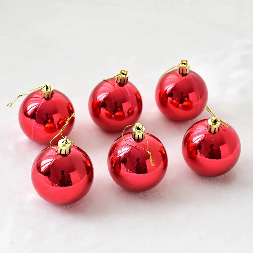 5CM RED 6 шт./компл. Рождественские шары подвесные украшения Рождественская елка висячие украшения вечерние декоративные шары украшения дома поставки - Цвет: 5CM RED