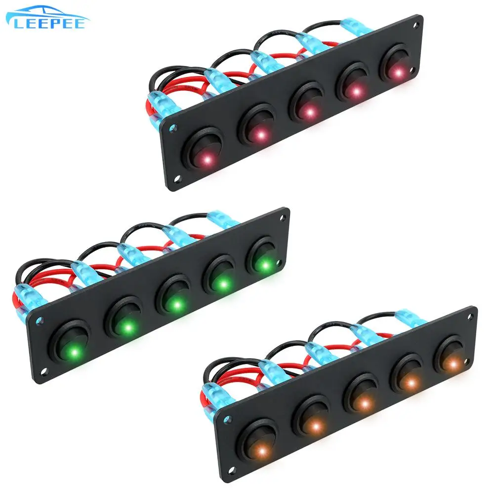 Тумблер с переключателем 5 клавиш водонепроницаемые детали интерьера 12 24 В