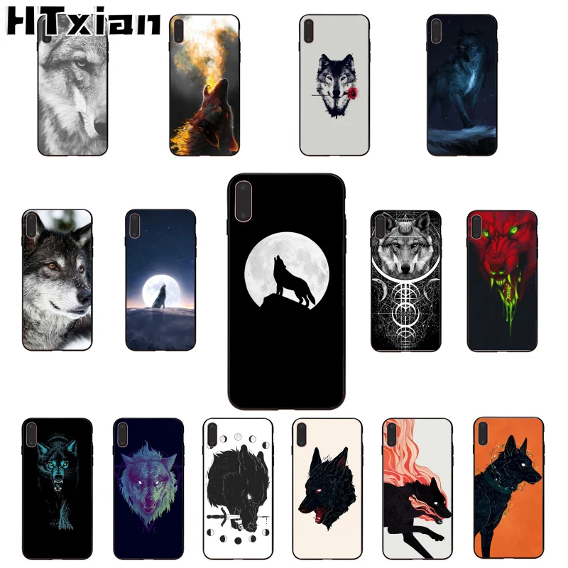 HTXian angry snow wolf новое поступление черный чехол для мобильного телефона iPhone 11 pro XS MAX 8