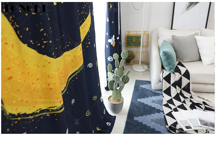 TONGDI Экологически чистая детская светонепроницаемая занавеска с цифровой