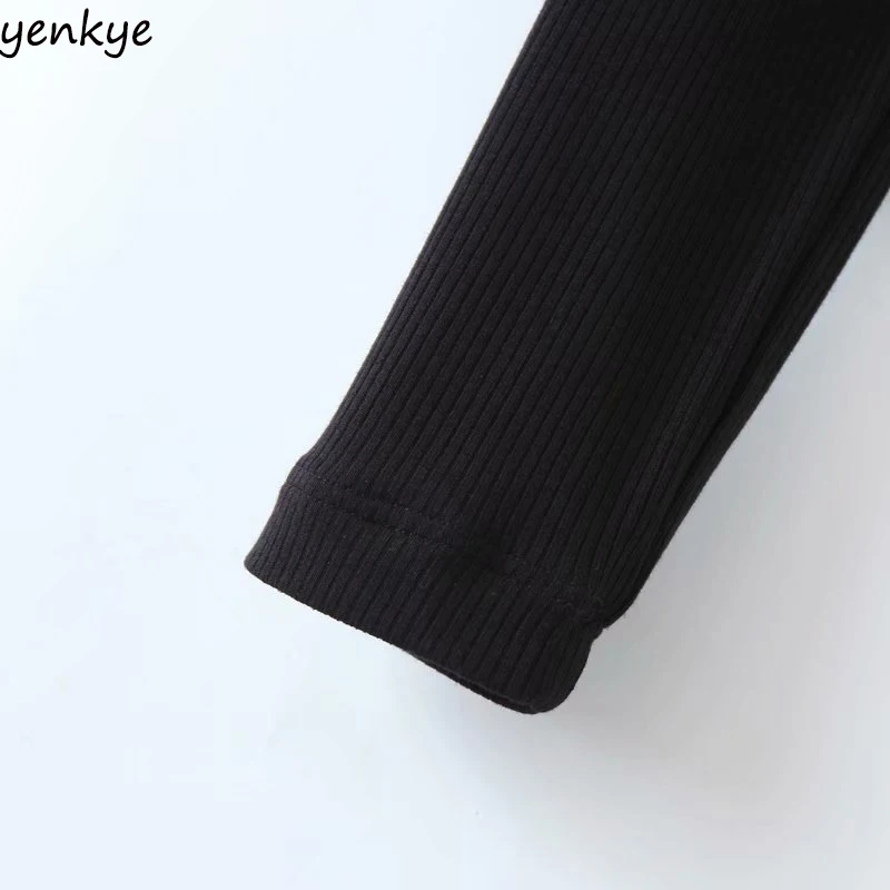 

New Fall Women Sexy Lace Trims Knit Top Long Sleeve Cross V Neck Vintage Black Cropped Sweater