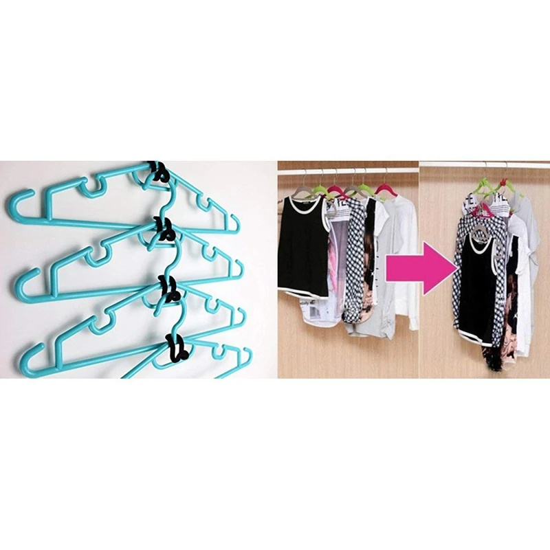 

60pcs Hanger Connector Cascading Curve Hook Give You The Extra Closet Space (Black)