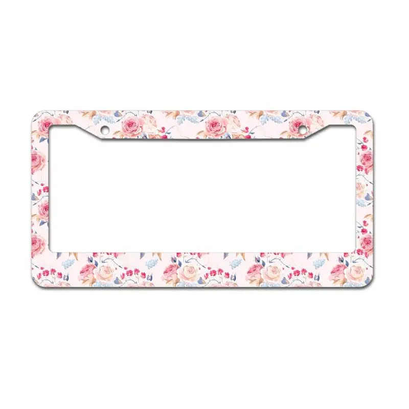 

Peceeta Plant Flower License Plate Frame 2 Holes 1 Frame Matte Aluminum Metal Alloy Frame white 16x31cm"]
