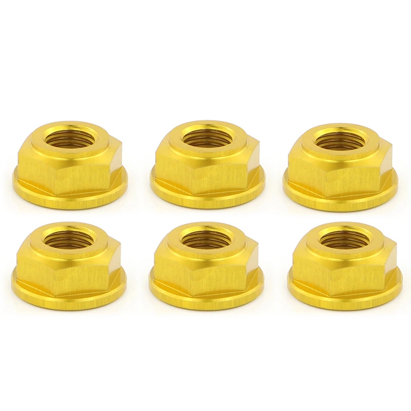 Gold 6 шт M10* 1,25 ЧПУ заднее колесо звездочки гайки для поездок на мотоцикле Ducati Monster 400 600 620 695 696 Монстр 750 795 800 900 916 1000 1100 S2R S4R - Цвет: Gold