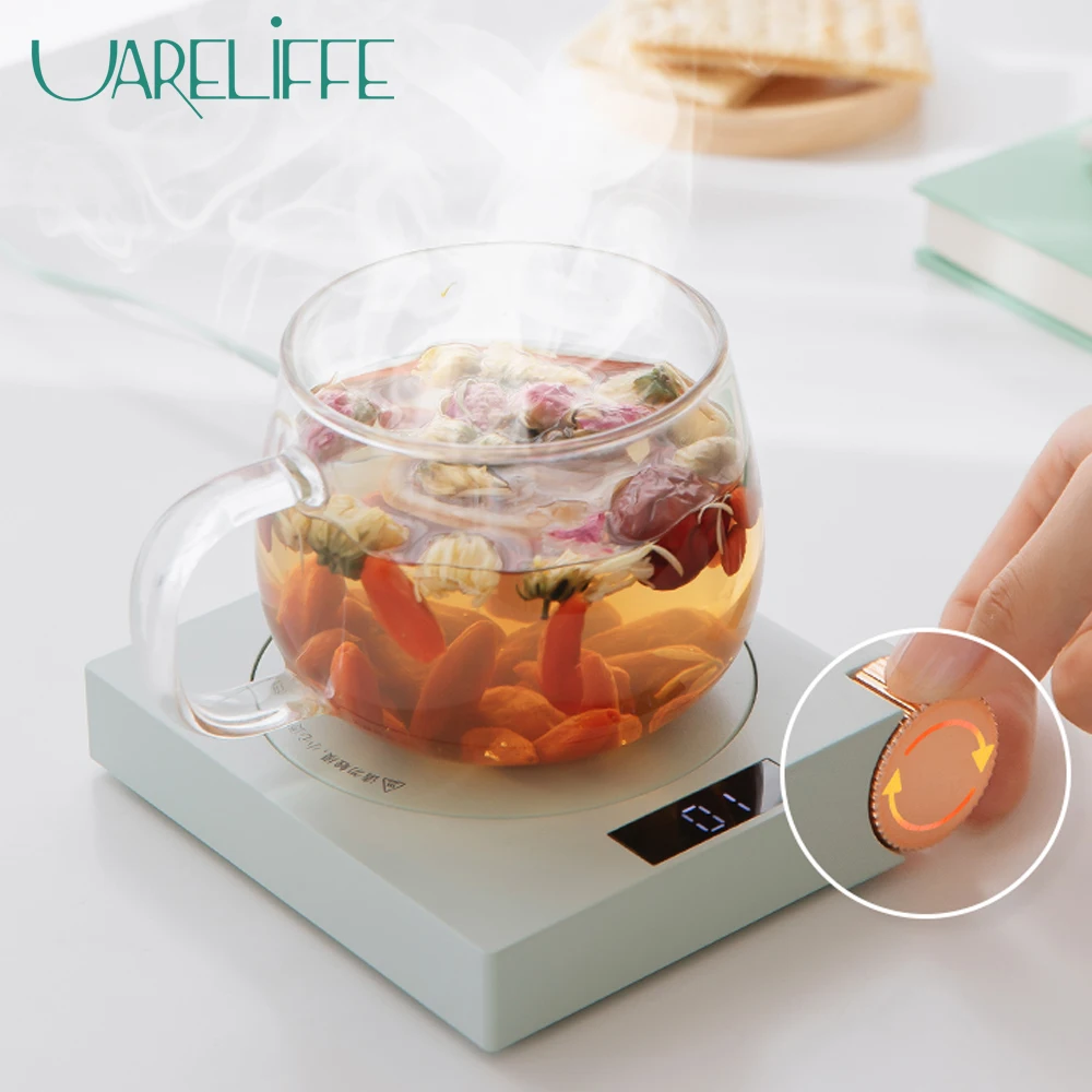 

Uareliffe Cup Warmer Heat Beverage Mug Mat Keep Drink Warm Heater Desktop Thermostatic Heating Coaster Pad For Coffee Milk Tea