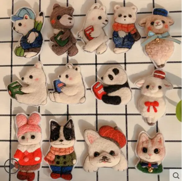 A hand-drawn brooch wool needlepoint kit felt needle felting keychain craft needlecraft DIY handmade | Дом и сад