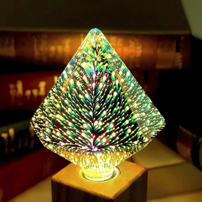 Теплые 3D звезда Светодиодная лампа эффект фейерверка Винтаж лампы праздничный