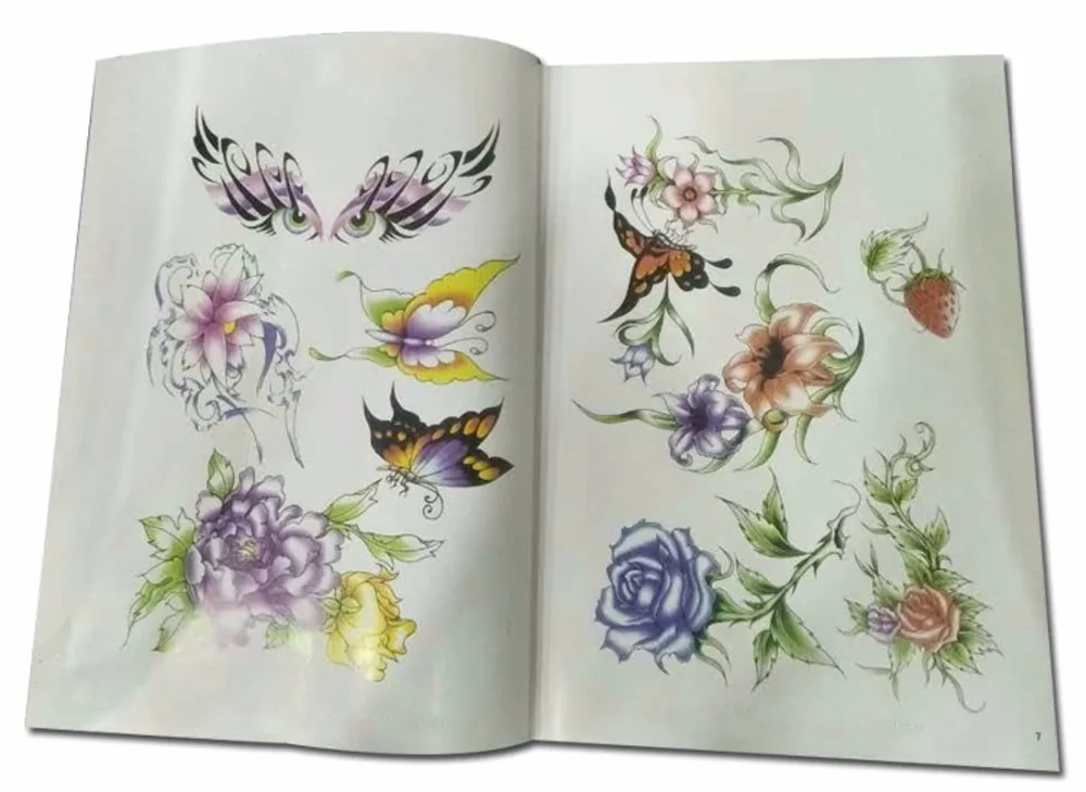 Книга для татуировок новый альбом тату популярные рисунки цветы Рукописные