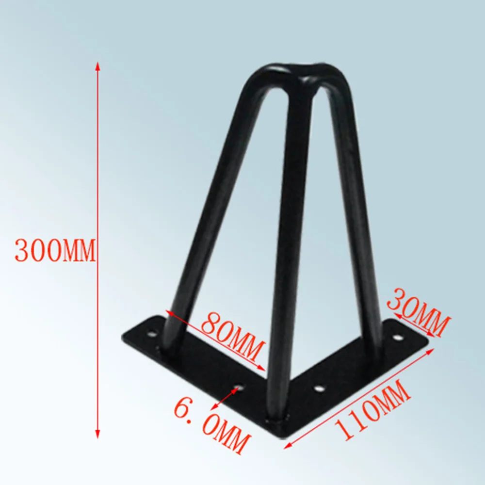 

1 Set Table Bracket Simple Iron Reinforced Table Leg with Foot Pad Screws for Home Restaurant (45cm)