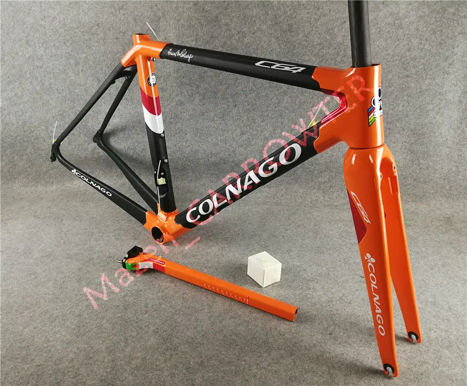 Оранжевый черный T1100 UD матовый-глянцевая Colnago C64 дороги углерода рамы велосипеда комплект с 48/50/52/54/56 см 12 видов цветов для выбора