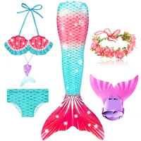 girls little mermaid tail costume kids summer dress bikini swimsuit funny birthday gift anime party cosplay costumes for child
