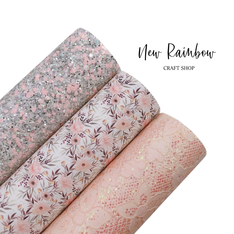 Новый милый Радужный цветок 30x22 см/A4 искусственная кожа для рукоделия заколки