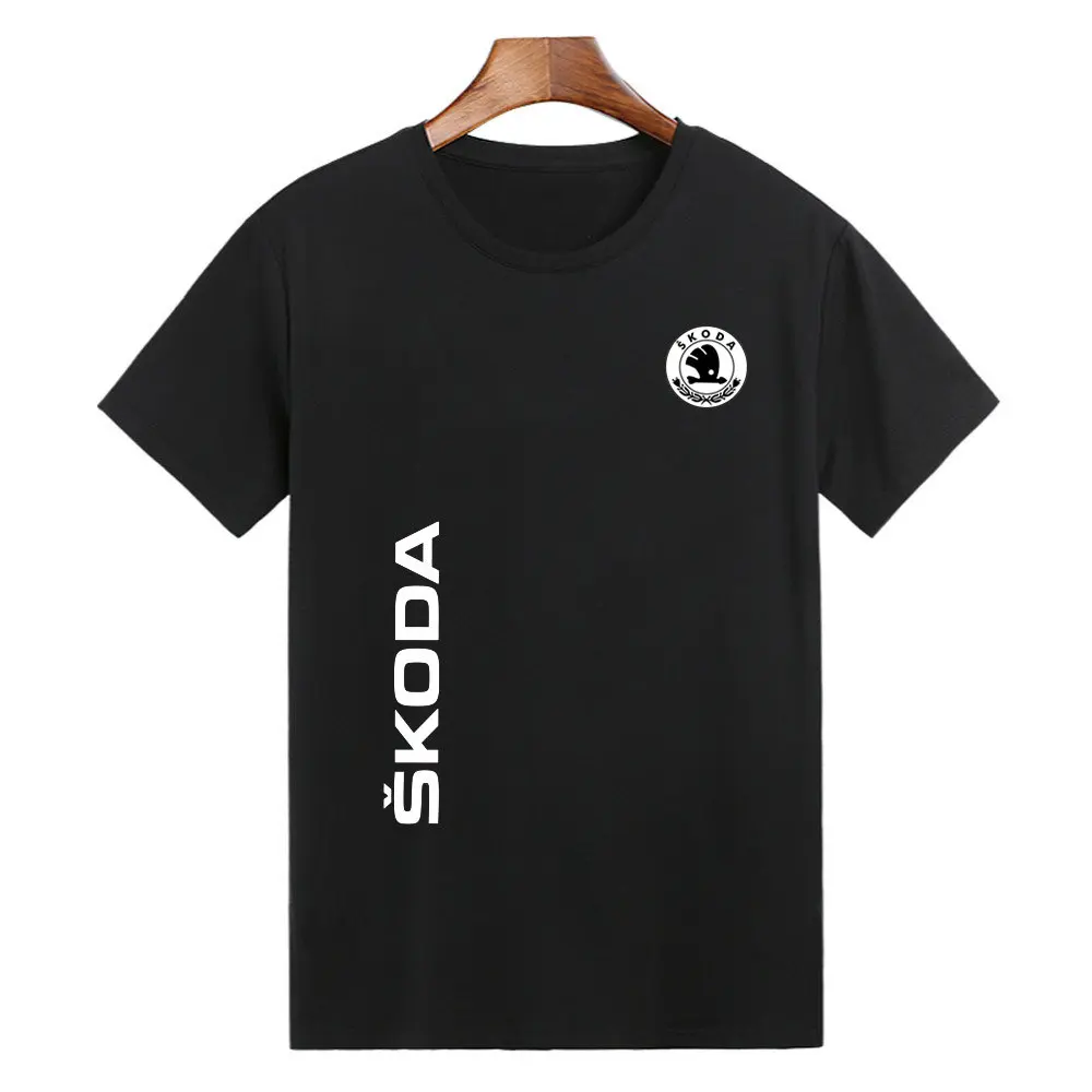 Футболки унисекс Skoda на заказ мужские летние повседневные хлопковые белые