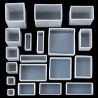 Форма кубической смолы, прозрачная эпоксидная силиконовая форма, сделай сам, ювелирные изделия, подвесные инструменты, форма для свечи, квадратные прямоугольные литые аксессуары