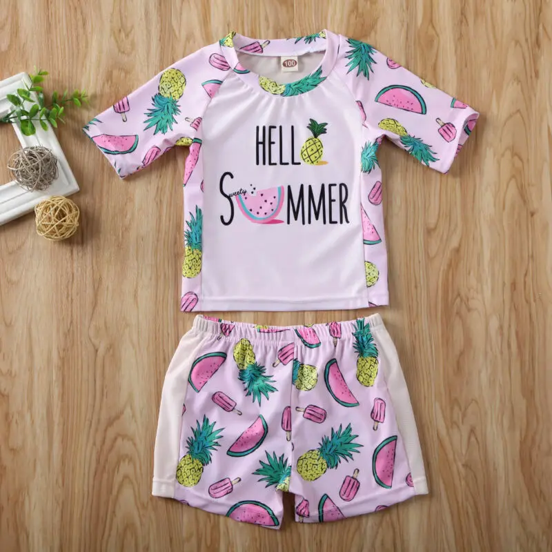 Детская пляжная одежда с защитой от солнца для маленьких девочек 2020 купальник