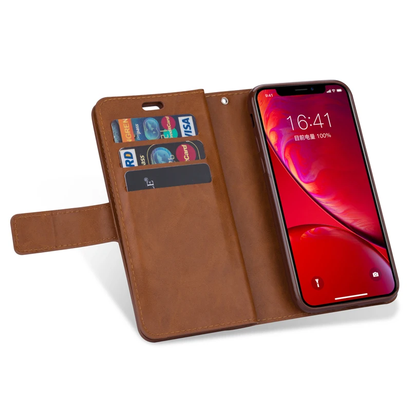 Чехол-книжка с бумажником для iPhone XS 11 Pro Max X XR, сумка из искусственной кожи, чехол на молнии с отделением для денег, карман на ремешке, чехол для мобильного телефона