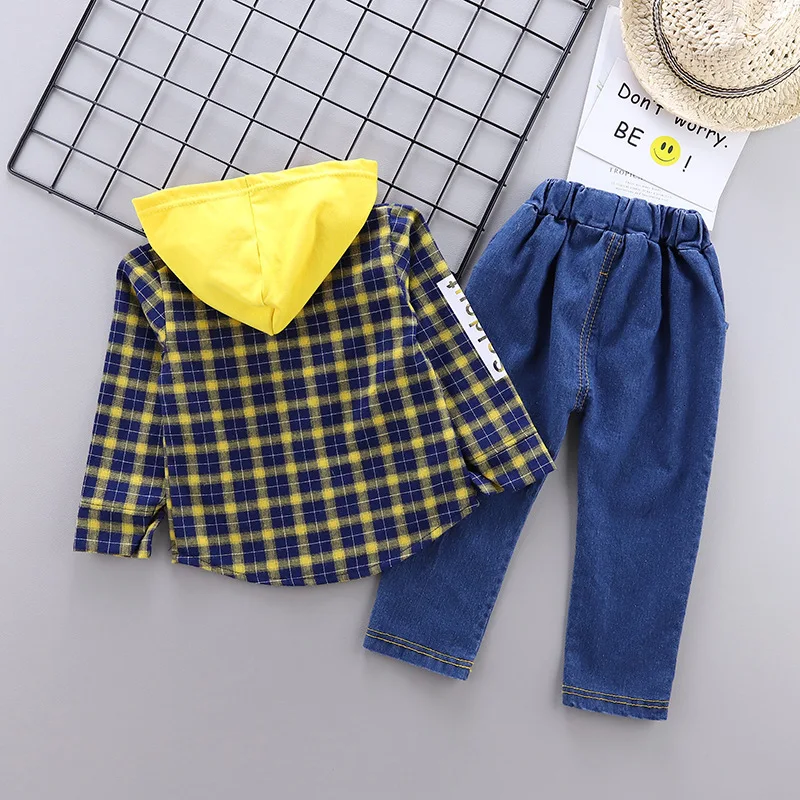 Star Fashion Baby Boy Girl Clothes Infant Spring Autumn Hoodie Pants Suits Kids Plaid Long Sleeve Sets Children Casual Tracksuit |